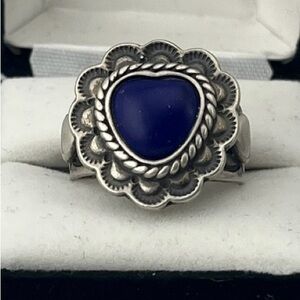 Carolyn Pollack Lapis Lazuli Sterling Silver Navajo Ring size 9